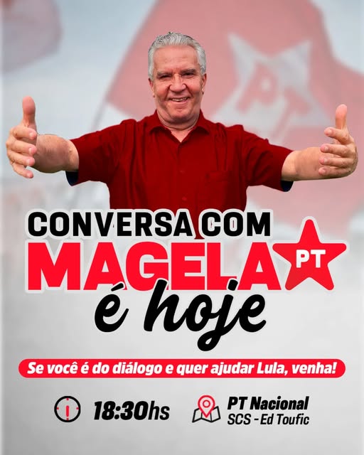 Conversa com Geraldo Magela, hoje ás 18:30