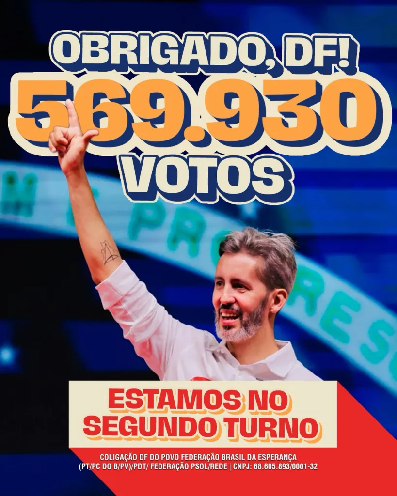 Leandro Grass comemora chegada ao segundo turno na disputa pelo GDF