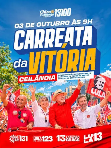 Chico Vigilante anuncia carreata de campanha em Ceilândia neste sábado